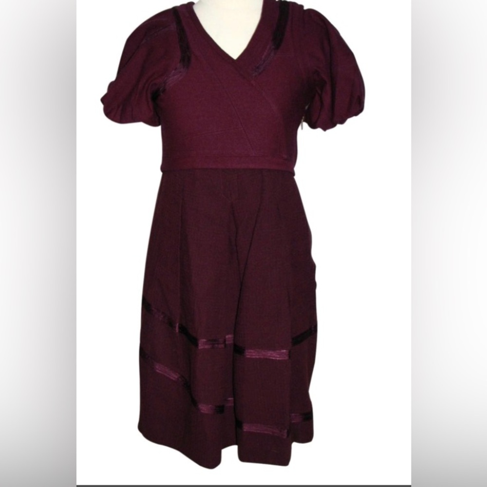 ✨⚡️💥Marc by Marc Jacobs women’s Balloon Sleeves Red Purple Prune Dress